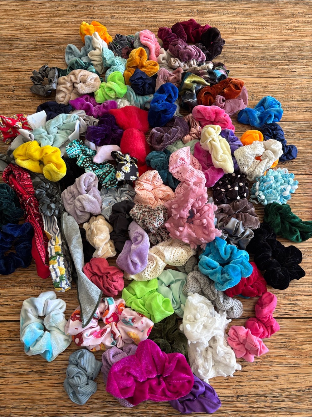 Assorted Kids Scrunchie Pack - Multi-Color Hair Accessories 92 pieces